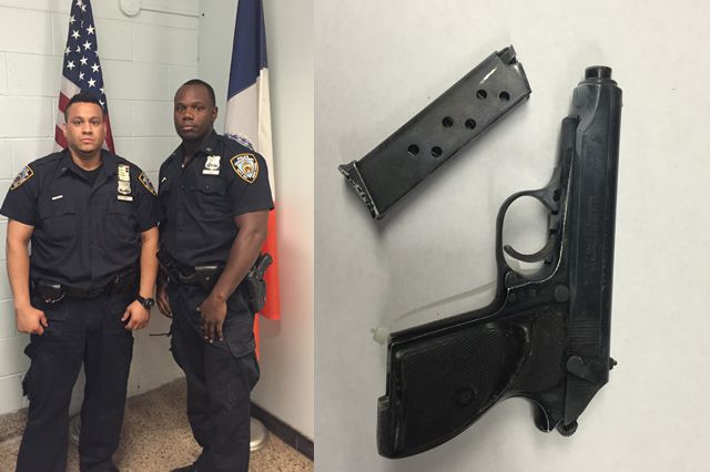 Arresting officers LaRue and Cruz; the weapon recovered at the scene